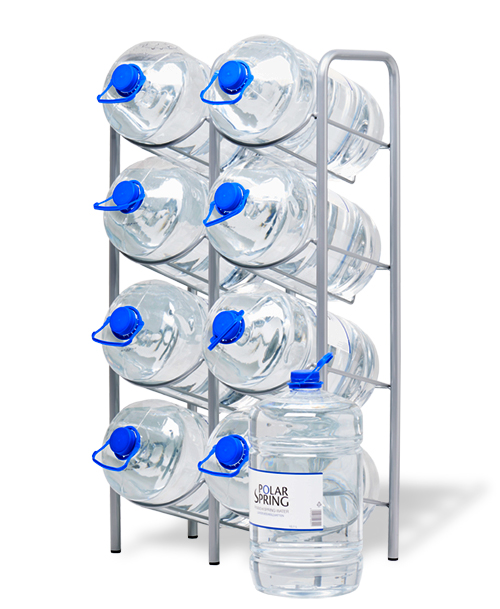 Water bottle storage rack